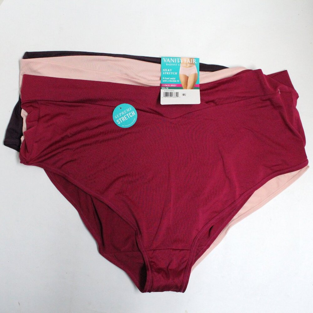 Vanity Fair 3 Pack 12 / 5XL Women's Radiant Collection Silky Stretch Briefs Spot